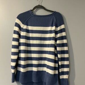 Aerie Navy and Cream Striped Sweater